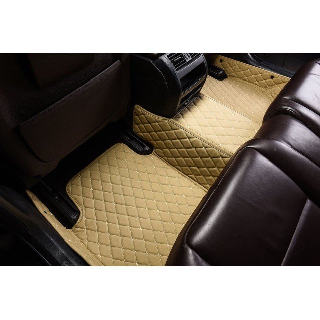 Discount Beige Luxury Leather Diamond Car Floor Mats Discount Beige Luxury Leather Diamond Car Floor Mats