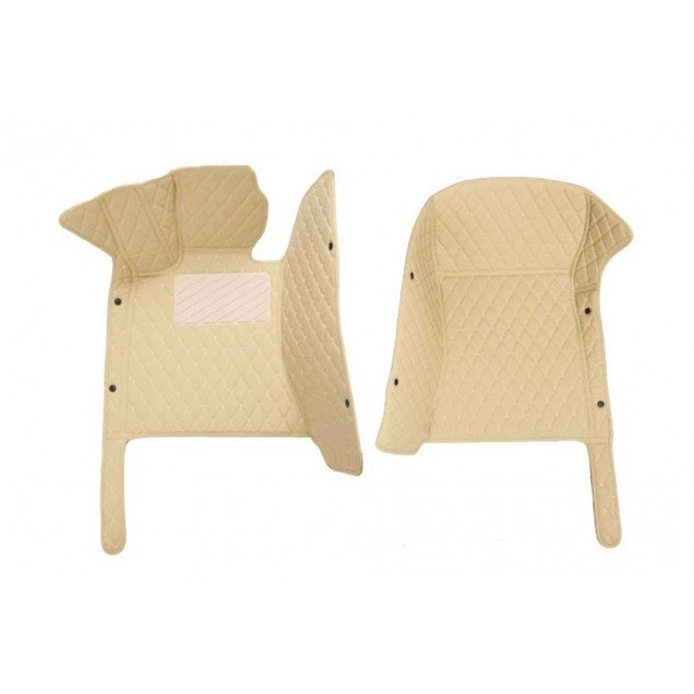 Discount Beige Luxury Leather Diamond Car Floor Mats Discount Beige Luxury Leather Diamond Car Floor Mats