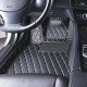 Discount Black and Beige Stitching Luxury Leather Diamond Car Floor Mats Discount Black and Beige Stitching Luxury Leather Diamond Car Floor Mats