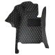 Discount Black and Beige Stitching Luxury Leather Diamond Car Floor Mats Discount Black and Beige Stitching Luxury Leather Diamond Car Floor Mats