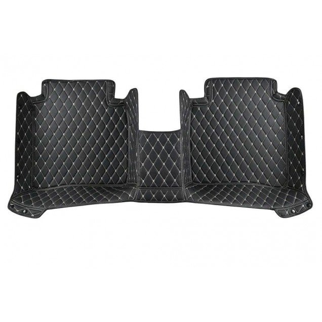 Discount Black and Beige Stitching Luxury Leather Diamond Car Floor Mats Discount Black and Beige Stitching Luxury Leather Diamond Car Floor Mats