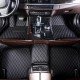 Discount Black and Black Stitching Luxury Leather Diamond Car Floor Mats Discount Black and Black Stitching Luxury Leather Diamond Car Floor Mats