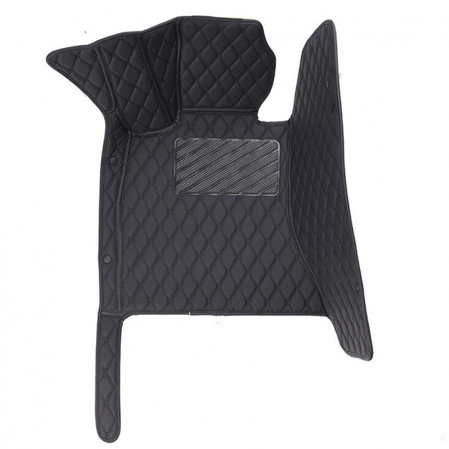 Discount Black and Black Stitching Luxury Leather Diamond Car Floor Mats Discount Black and Black Stitching Luxury Leather Diamond Car Floor Mats