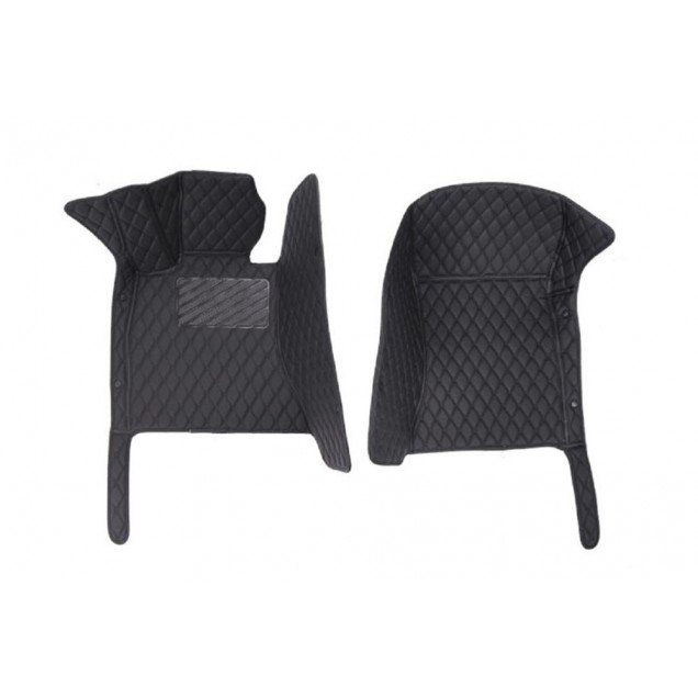Discount Black and Black Stitching Luxury Leather Diamond Car Floor Mats Discount Black and Black Stitching Luxury Leather Diamond Car Floor Mats