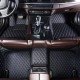 Discount Black and Blue Stitching Luxury Leather Diamond Car Floor Mats