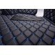 Discount Black and Blue Stitching Luxury Leather Diamond Car Floor Mats