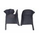 Discount Black and Blue Stitching Luxury Leather Diamond Car Floor Mats