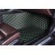 Discount Black and Green Stitching Luxury Leather Diamond Car Floor Mats Discount Black and Green Stitching Luxury Leather Diamond Car Floor Mats