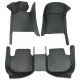 Discount Black and Green Stitching Luxury Leather Diamond Car Floor Mats Discount Black and Green Stitching Luxury Leather Diamond Car Floor Mats