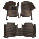 Discount Black and Orange Stitching Luxury Leather Diamond Car Floor Mats Discount Black and Orange Stitching Luxury Leather Diamond Car Floor Mats