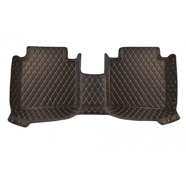 Discount Black and Orange Stitching Luxury Leather Diamond Car Floor Mats Discount Black and Orange Stitching Luxury Leather Diamond Car Floor Mats