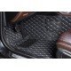 Discount Black and White Stitching Luxury Leather Diamond Car Floor Mats Discount Black and White Stitching Luxury Leather Diamond Car Floor Mats