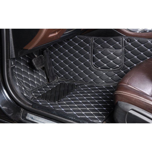 Discount Luxury Leather Diamond Stitching Car Floor Mats Discount Luxury Leather Diamond Stitching Car Floor Mats