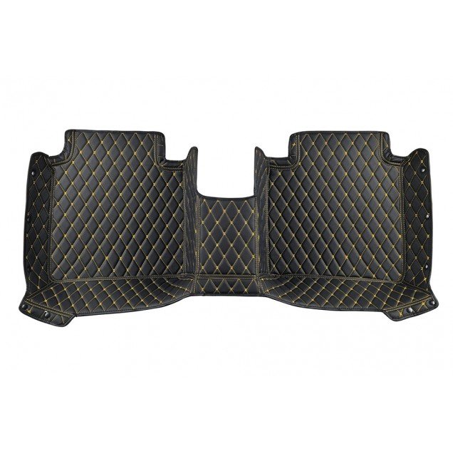 Discount Black and Yellow Stitching Luxury Leather Diamond Car Floor Mats Discount Black and Yellow Stitching Luxury Leather Diamond Car Floor Mats