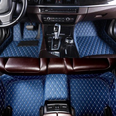 Discount Blue Luxury Leather Diamond Car Floor Mats