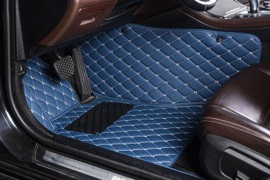 Discount Blue Luxury Leather Diamond Car Floor Mats