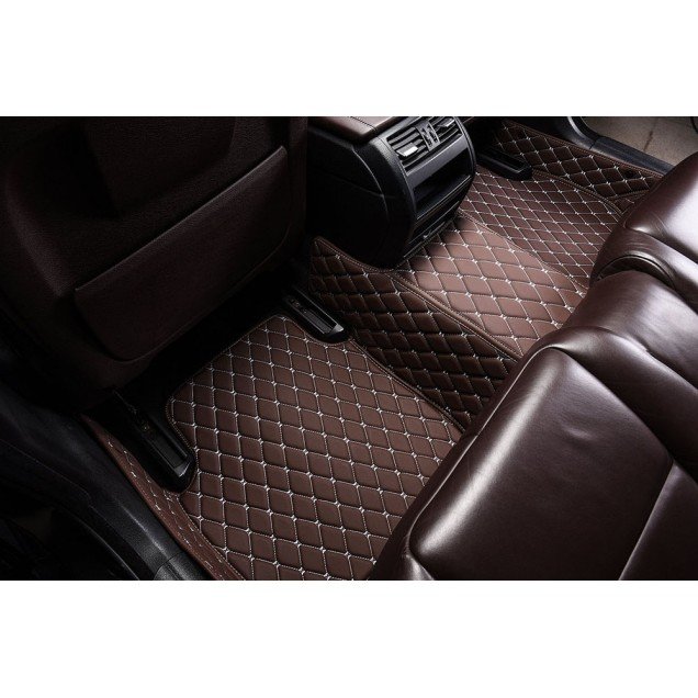 Discount Dark Brown Luxury Leather Diamond Car Floor Mats Discount Dark Brown Luxury Leather Diamond Car Floor Mats