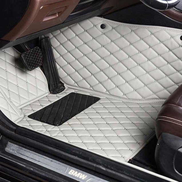 Discount Grey Luxury Leather Diamond Car Floor Mats Discount Grey Luxury Leather Diamond Car Floor Mats