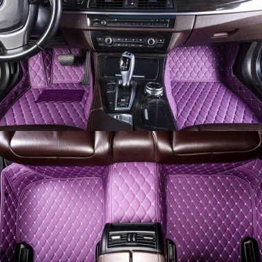 Discount Purple Luxury Leather Diamond Car Floor Mats