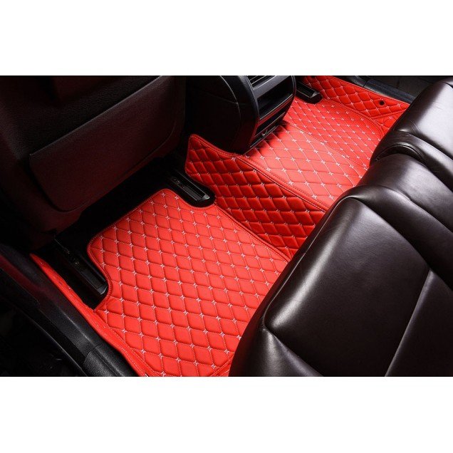 Discount Red Luxury Leather Diamond Car Floor Mats Discount Red Luxury Leather Diamond Car Floor Mats
