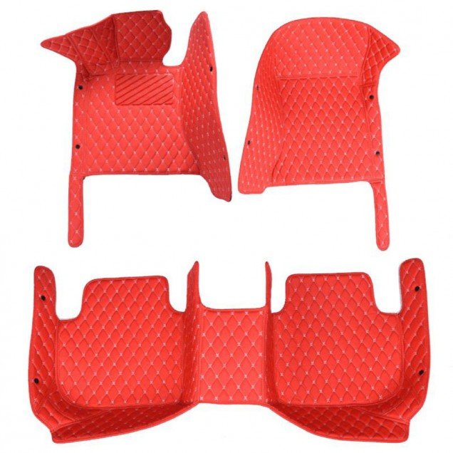 Discount Red Luxury Leather Diamond Car Floor Mats Discount Red Luxury Leather Diamond Car Floor Mats