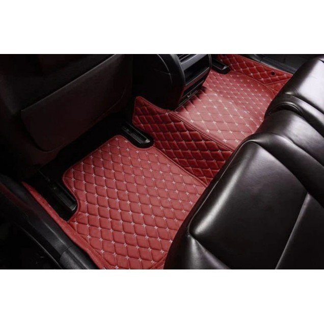 Discount Wine Red Luxury Leather Diamond Car Floor Mats Discount Wine Red Luxury Leather Diamond Car Floor Mats