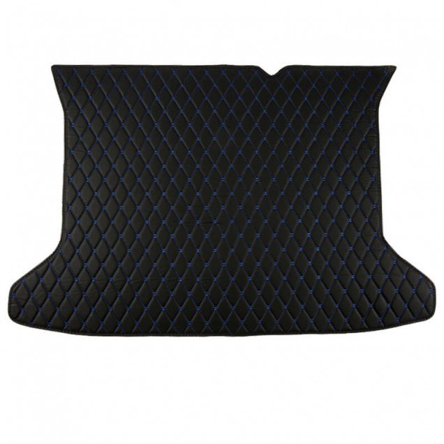 Discount Black and Blue Stitching Luxury Leather Diamond Trunk Base Mats