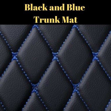 Discount Black and Blue Stitching Luxury Leather Diamond Trunk Base Mats
