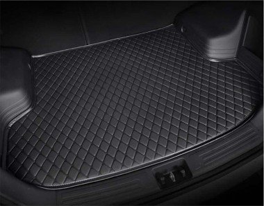 Discount Black and Black Stitching Luxury Leather Diamond Trunk Base Mats