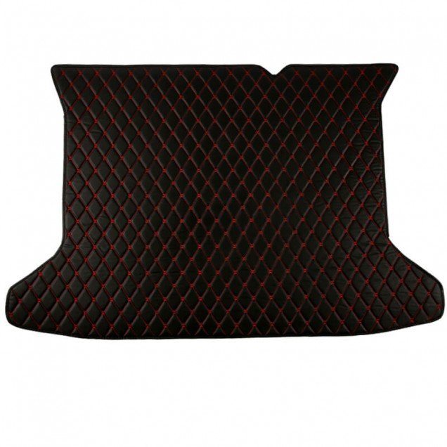 Discount Black and Red Stitching Luxury Leather Diamond Trunk Base Car Mats Discount Black and Red Stitching Luxury Leather Diamond Trunk Base Car Mats