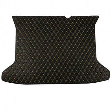 Discount Black and Yellow Stitching Luxury Leather Diamond Trunk Base Mats