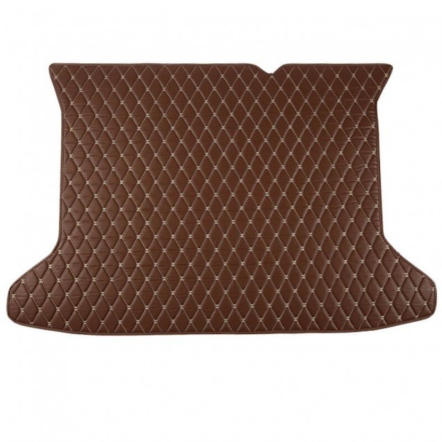 Discount Dark Brown Luxury Leather Diamond Trunk Base Mats Discount Dark Brown Luxury Leather Diamond Trunk Base Mats