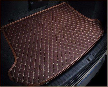 Discount Dark Brown Luxury Leather Diamond Trunk Base Mats