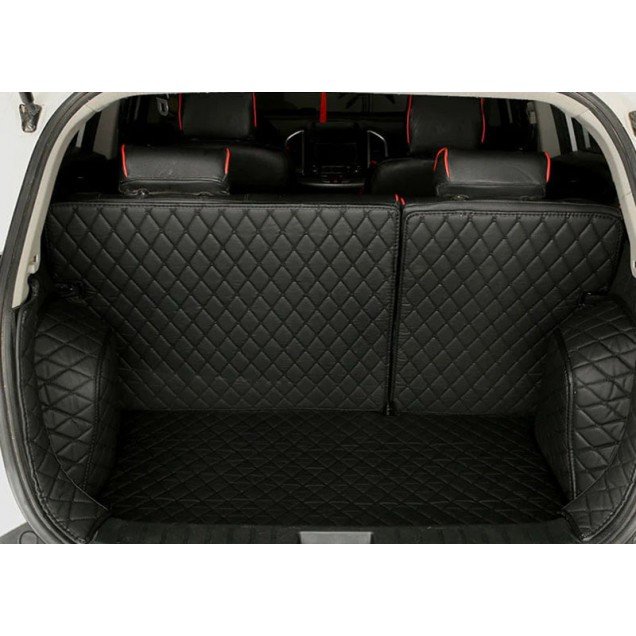 Discount Black and Black Stitching Full Cover Luxury Leather Diamond Trunk Car Floor Mats Discount Black and Black Stitching Full Cover Luxury Leather Diamond Trunk Car Floor Mats