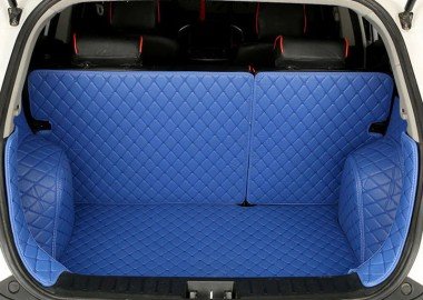 Discount Blue Full Cover Luxury Leather Diamond Trunk Car Floor Mats