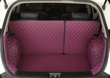 Discount Purple Full Cover Luxury Leather Diamond Trunk Car Floor Mats