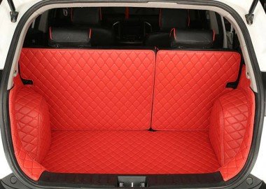 Discount Red Full Cover Luxury Leather Diamond Trunk Car Floor Mats