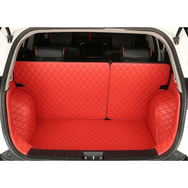 Discount Red Full Cover Luxury Leather Diamond Trunk Car Floor Mats Discount Red Full Cover Luxury Leather Diamond Trunk Car Floor Mats