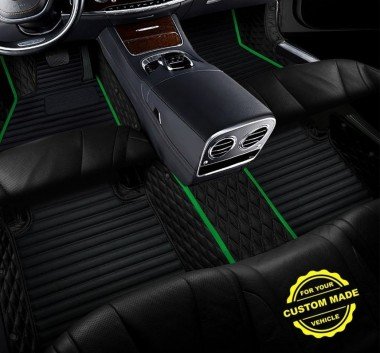 Discount Lime Green Hybrid Line Series Premium Car Mats