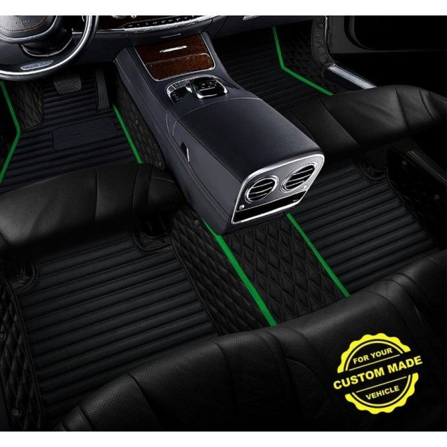 Discount Lime Green Hybrid Line Series Premium Car Mats