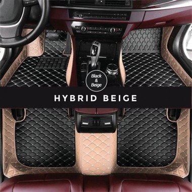 Discount Black and Beige Hybrid Mode Premium Diamond Car Floor Mats