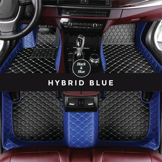 Discount Black and Blue Hybrid Mode Premium Diamond Car Floor Mats Discount Black and Blue Hybrid Mode Premium Diamond Car Floor Mats