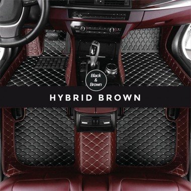 Discount Black and Brown Hybrid Mode Premium Diamond Car Floor Mats
