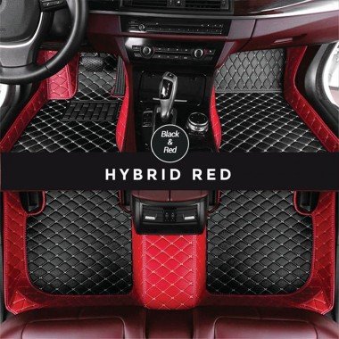 Discount Black and Red Hybrid Mode Premium Diamond Car Floor Mats