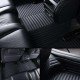 Discount Black Luxury Leather Stripe Car Floor Mats Discount Black Luxury Leather Stripe Car Floor Mats