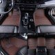 Discount Dark Brown Luxury Leather Stripe Car Floor Mats Discount Dark Brown Luxury Leather Stripe Car Floor Mats
