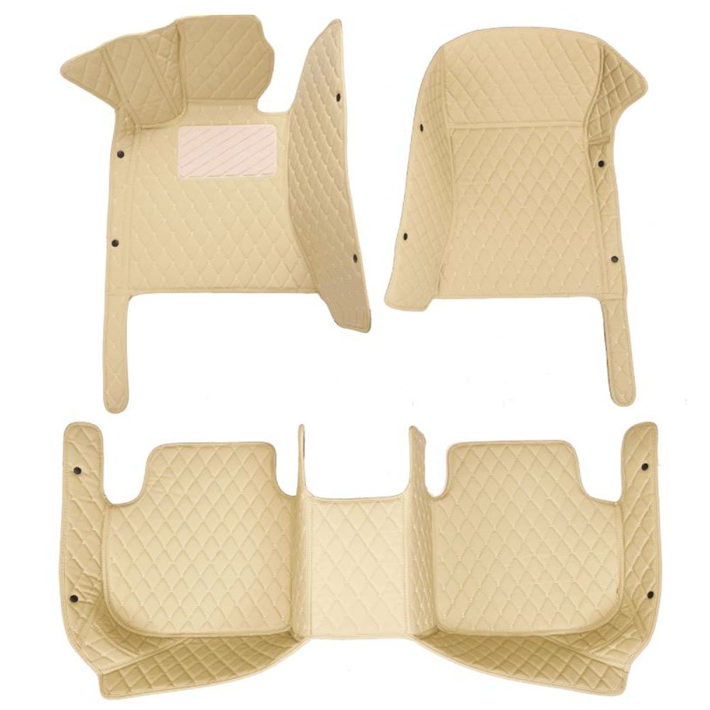 Beige Luxury Leather Diamond Car Mats for BMW M2