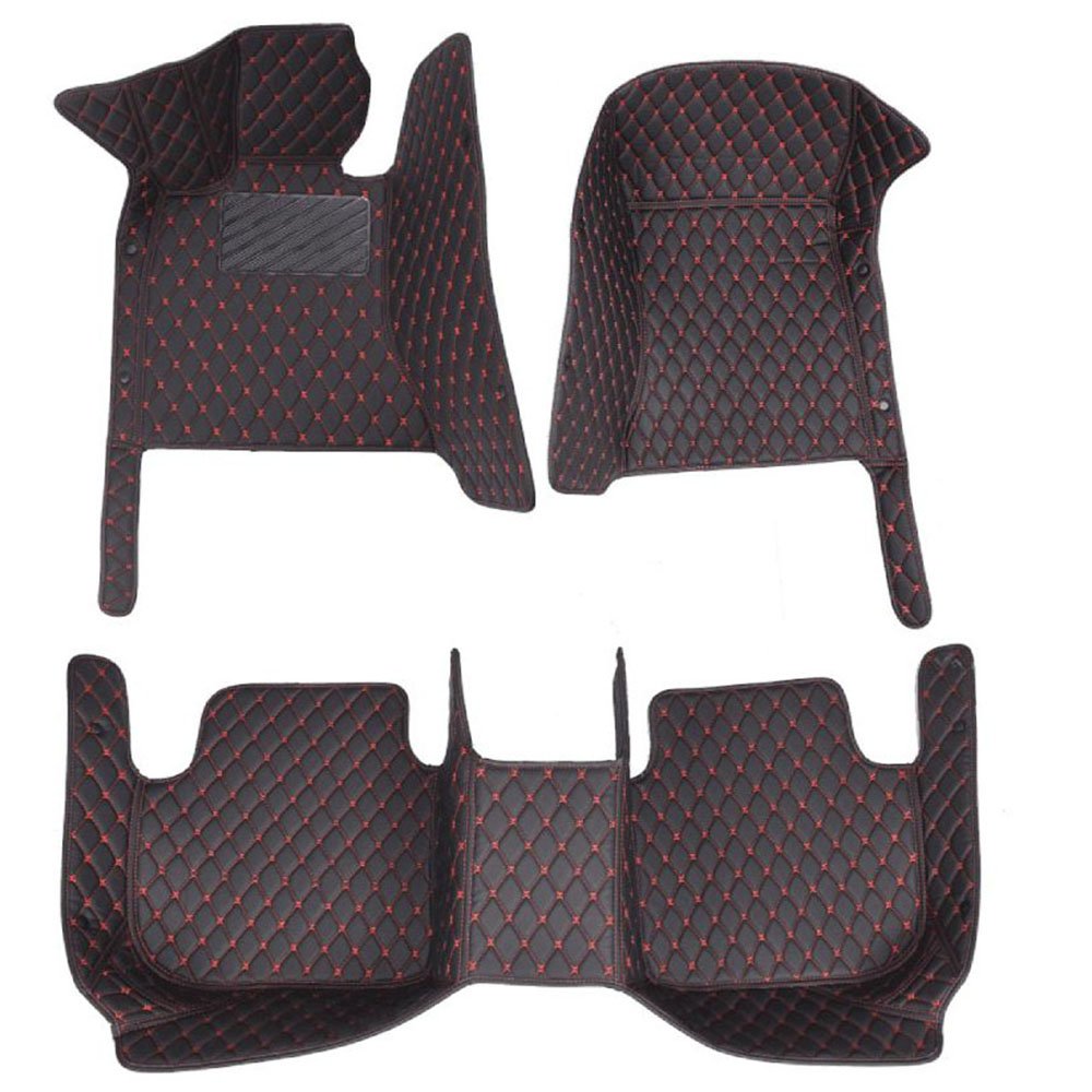 Discount Black and Red Stitching Diamonds Car Floor Mats
