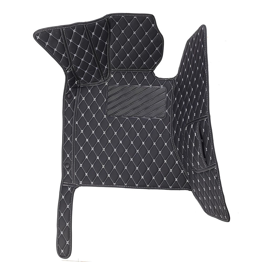 Discount Black and White Stitching Diamond Car Mats Set
