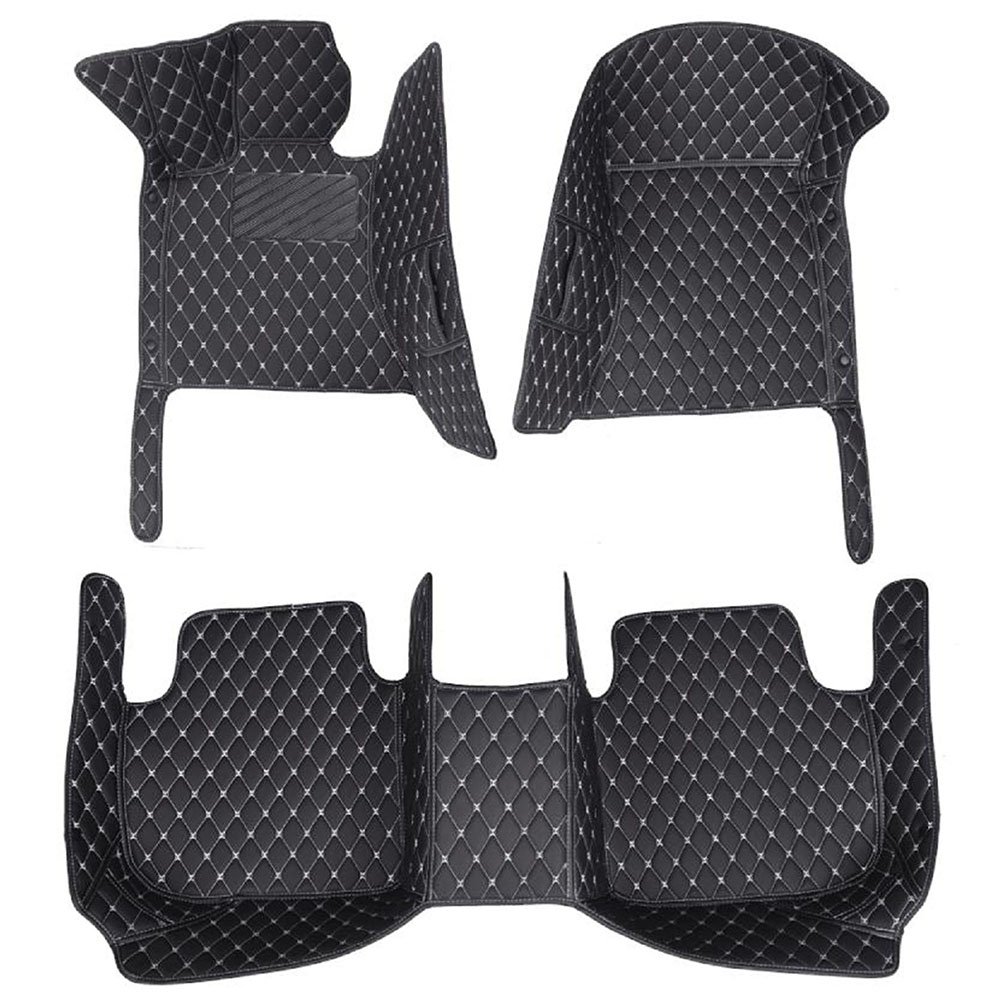 Discount Black and White Stitching Diamonds Car Floor Mats